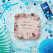 Assiettes En Carton Faites un Noël à la ROSE (Fête)