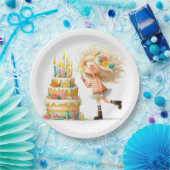 Assiettes En Carton Faites un voeu d'anniversaire (Fête)