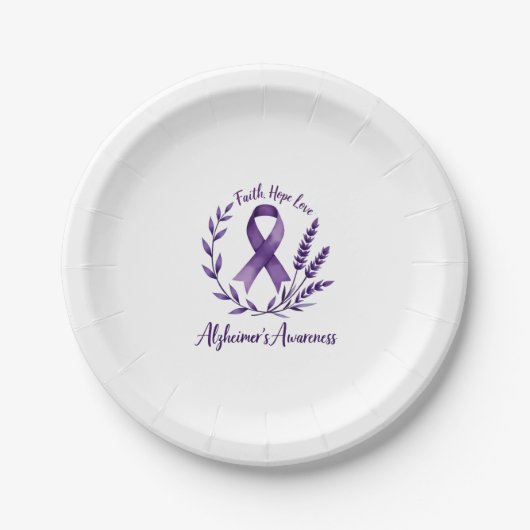 Assiettes En Carton Faith Hope Love Alzheimer's Awareness Dragonfly (1 (Devant)