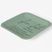 Assiettes En Carton Faits mariages Fun Sur Sage Green (Angulaire)