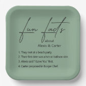 Assiettes En Carton Faits mariages Fun Sur Sage Green (Recto)