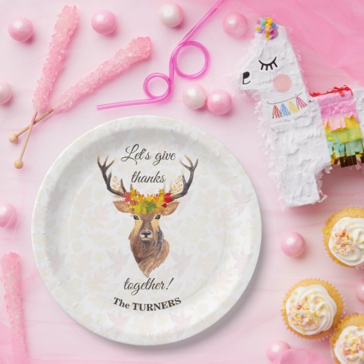 Assiettes En Carton Fall Deer Remercions ensemble Thanksgiving (Fête)