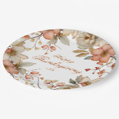 Assiettes En Carton Fall Floral Thanksgiving (Angle)
