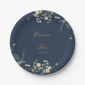 Assiettes En Carton Fall Garden Wildflower Minimalist Wedding Cake (Devant)