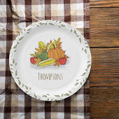 Assiettes En Carton Fall Harvest Watercolor Elegant Personalized