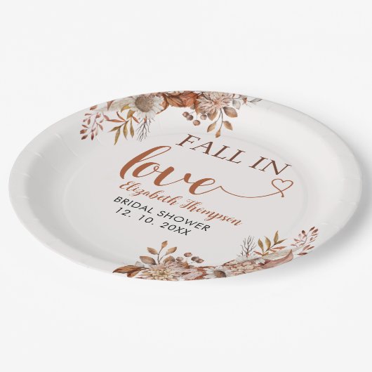 Assiettes En Carton Fall in Love Cute Fall Bridal Shower  (Angle)