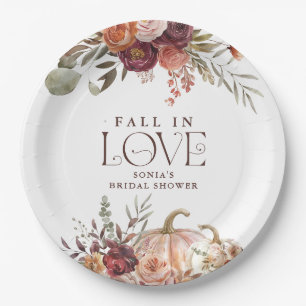 Assiettes En Carton 'Fall In Love' L'automne fleurit Fête des mariées 