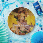 Assiettes En Carton Fallen Maple Feuille Jaune Automne Nature (Fête)