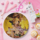 Assiettes En Carton Fallen Maple Feuille Jaune Automne Nature (Fête)