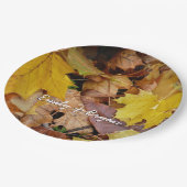 Assiettes En Carton Fallen Maple Feuille Jaune Automne Nature (Angle)