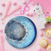 Assiettes En Carton Falln Geode en cristal bleu (Fête)