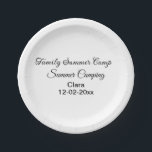 Assiettes En Carton Famille camping vacances personnalisée ajouter nom<br><div class="desc">Conception</div>