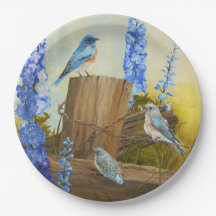 Famille d'oiseau bleu