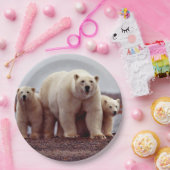 Assiettes En Carton Famille d'ours polaires (Fête)