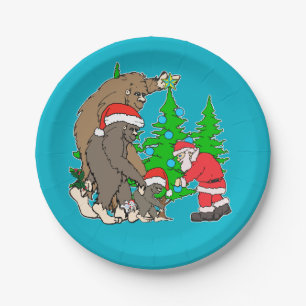 Assiettes En Carton Famille et Père Noël de Bigfoot