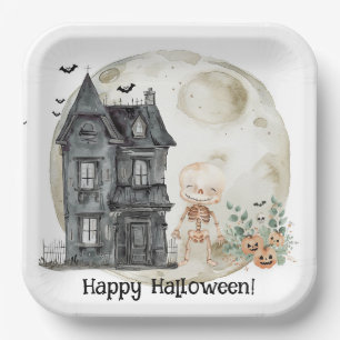 Assiettes En Carton Famille Hantée House Maman Et Amis Fête D'Hallowee