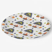 Assiettes En Carton Famille mignonne camping bonfire & tente herbe ron (Angle)