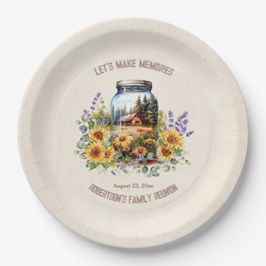 Assiettes En Carton Famille Réunion Anniversaire Cabine Forêt (Devant)