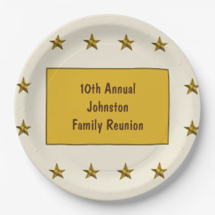 Assiettes En Carton Famille Réunion Gold Star Keepsaké Grand événement
