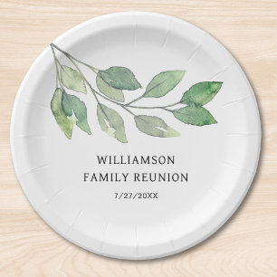 Assiettes En Carton Famille Reunion Green Personnalisé