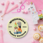 Assiettes En Carton Famille Réunion Personnalisez la police de date de (Fête)