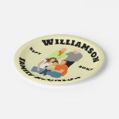 Assiettes En Carton Famille Réunion Personnalisez la police de date de (Angle)