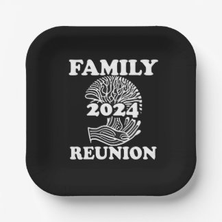 Assiettes En Carton Family Reuinion 2024 Plaques noires