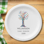 Assiettes En Carton Family Reunion ArArArArArArArArArArArArbre Familia<br><div class="desc">Ajoutez ces élégantes assiettes en papier Family Reunion à votre décor de fête. Elles sont ornées d'un arbre généalogique aux couleurs de l'arc-en-ciel. Customisez-les avec votre nom de famille et l'année. Ce design unique est une impression de ma mosaïque d'arbre généalogique qui a été faite à partir de minuscules morceaux...</div>