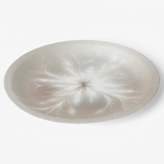 Assiettes En Carton Fancy Factal Snowflake (Angle)