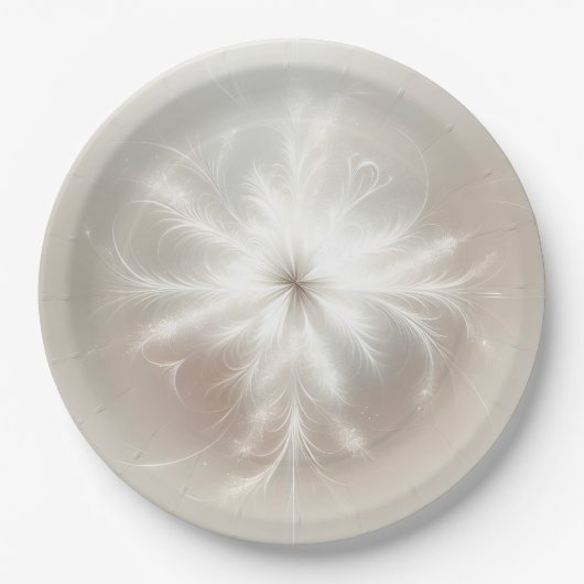 Assiettes En Carton Fancy Factal Snowflake (Devant)