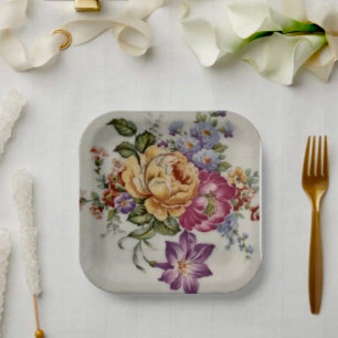 Assiettes En Carton Fancy Floral
