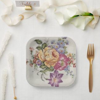 Assiettes En Carton Fancy Florale