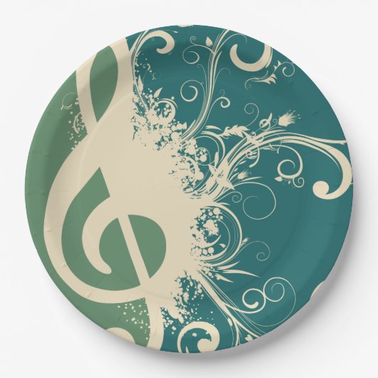 Assiettes En Carton Fancy Treble Clef (Devant)