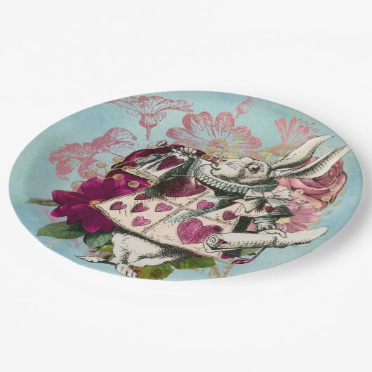 Assiettes En Carton Fancy Wonderland White Rabbit (Angle)