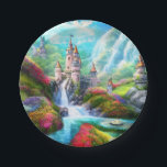 Assiettes En Carton Fantasy Castle<br><div class="desc">A fantasy castle nestled in the fantasy landscape of waterfalls and flowers (in watercolor).</div>