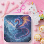 Assiettes En Carton Fantasy Cute Blue Dragon City (Fête)