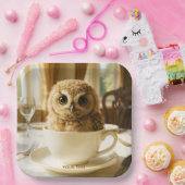 Assiettes En Carton Fantasy Cute Tea Owl Baby (Fête)