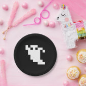 Assiettes En Carton Fantôme à 8 bits pour pixels (Fête)