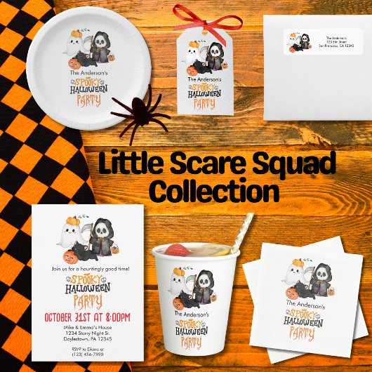 Assiettes En Carton Fantôme Citrouille Grim Faucheuse mignonne Chat no