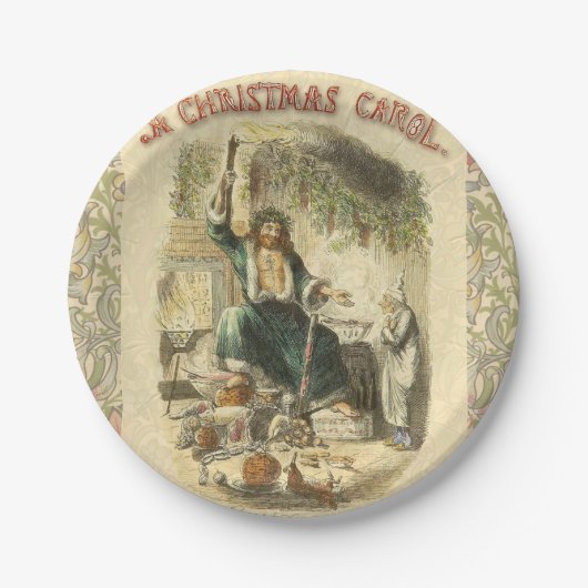 Assiettes En Carton Fantôme de Noël Présent Scrooge (Devant)