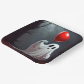 Assiettes En Carton Fantôme D'Halloween Avec Ballotte Rouge (Angulaire)