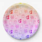 Assiettes En Carton Fantôme, toiles d'araignées et chats noirs arc-en- (Devant)