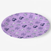 Assiettes En Carton Fantôme, toiles d'araignées et chats noirs violet (Angle)