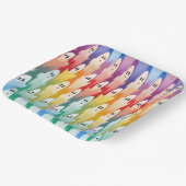 Assiettes En Carton Fantômes arc-en-ciel (Angulaire)