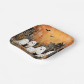 Assiettes En Carton fantômes d'Halloween, chats noirs et chauves-souri (Angulaire)