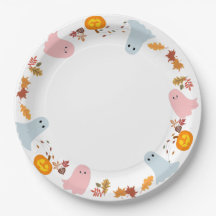 fantômes d'halloween mignons et citrouilles