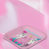 Assiettes En Carton Fantômes du Père Noël avec arbre de Noël & présent