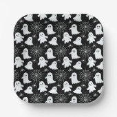 Assiettes En Carton Fantômes mignons | Araignées | Spider Webs Hallowe (Recto)