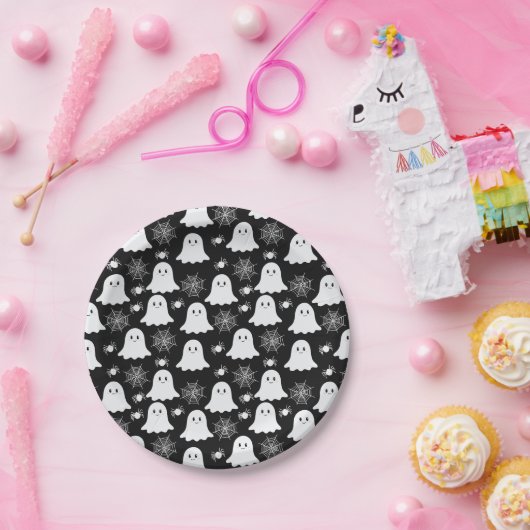 Assiettes En Carton Fantômes mignons | Araignées | Spider Webs Hallowe (Fête)