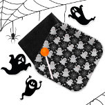 Assiettes En Carton Fantômes mignons | Araignées | Spider Webs Hallowe<br><div class="desc">De mignons fantômes,  araignées et toiles d'araignée sur un arrière - plan noir aux accents orange motif d'Halloween.</div>